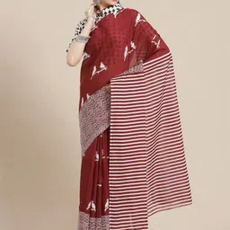 JAIPURI PRINT Kalamkari Pure Cotton Bagru Saree-picture-12