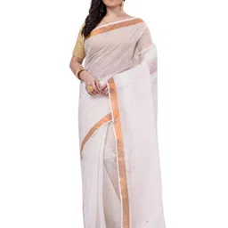 Ruuprekha Zari Pure Cotton Taant Saree-image-24