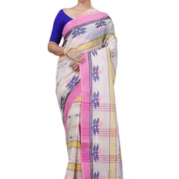 DipDiya Ethnic Motifs Woven Design Pure Cotton Taant Saree image 1