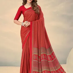 Reboot Fashions Floral Pure Crepe Saree-picture-16