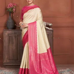 Anouk Woven Design Zari Kanjeevaram Saree image 4