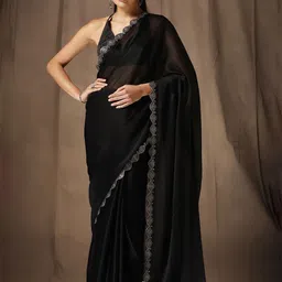 HERE&NOW Beads and Stones Embellished Saree image 2
