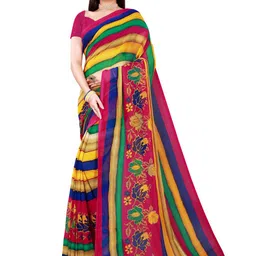 KALINI Pack of 2 Yellow & Red Pure Georgette Saree image 2