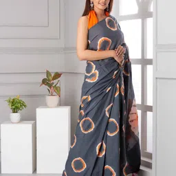 TROPWEAR Tie & Dyed Cotton Mulmul Saree image 2