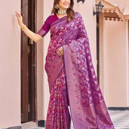 KALINI Ethnic Woven Design Zari Saree image 5