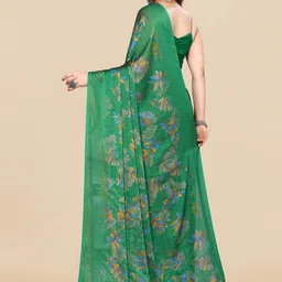 KALINI Floral Printed Poly Chiffon Saree image 3