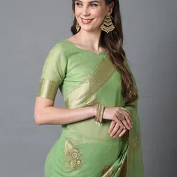 Mitera Floral Woven Design Zari Banarasi Saree-picture-12