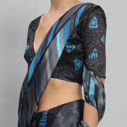 RACHNA Striped Satin Ready to Wear Saree image 4