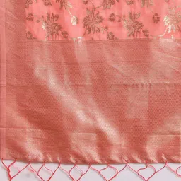 DIVASTRI Floral Woven Design Zari Banarasi Saree image 4