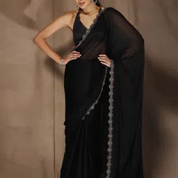 HERE&NOW Beads and Stones Embellished Saree image 4