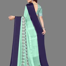 Sitanjali Floral Printed Satin Saree image 4