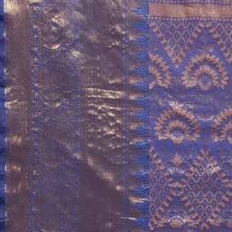 Silk Land Pink & Golden Ethnic Motifs Zari Banarasi Saree image 5