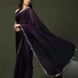 HERE&NOW Beads and Stones Embellished Saree image 5