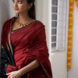 Anjaneya Sarees Ethnic Motifs Woven Design Zari Banarasi Saree image 5