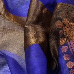 DESH BIDESH Floral Woven Dsign Zari Silk Cotton Taant Saree image 5