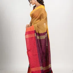 Angoshobha Woven Design Colourblocked Saree image 2