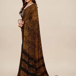 moda rapido ANAND SAREES Animal Printed Pure Georgette Saree image 2