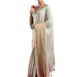 MIMOSA Ethnic Motifs Woven Design Zari Kasavu Saree image 2