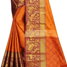 Leelavati Kalamkari Zari Pure Silk Banarasi Saree image 5
