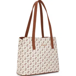 Lavie Women Brand Logo Printed Shopper Leather Shoulder Bag image 5