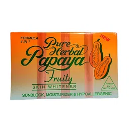 Queue Pure Herbal Papaya 4 in1 Skin Whitening Soap image 3