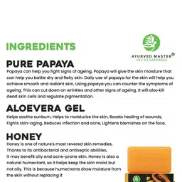 AYURVED MASTER Set Of 4 Pure Papaya Soap For Skin Lightening & Brightening - 125gm Each image 5