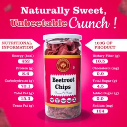 Dhanigreens Organics Salty Beetroot Chips Cream & Onion Flavour Healthy Snacks 150gm (Pack of 2)| Gluten Free, Baked, Munchies, Dietary Fiber, Transfat Free | Rich in Nutrients | Protein Snack image 4