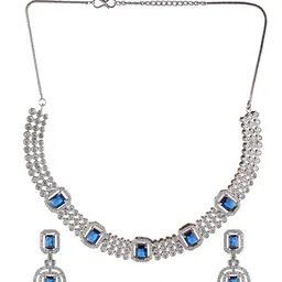 Jazz and Sizzle Silver Plated American Diamond Jewellery Set image 2