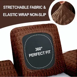 Cortina Brown Solid Polyester 1 Piece Sofa Cover image 3