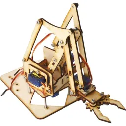 4DOF Wooden Robot Arm Kit – DIY Mechanical Manipulator with SG90 Servos image 1
