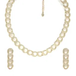 Estele Gold-Plated Textured Jewellery Set image 2