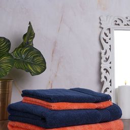 SPACES Red & Blue Cotton Towel Set-picture-5