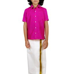Sethukrishna Boys Pink Shirt With Dhoti-picture-39