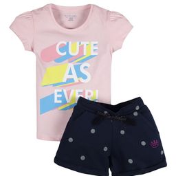 PLUM TREE Girls Navy Blue Round neck Printed T-shirt with Shorts-picture-34