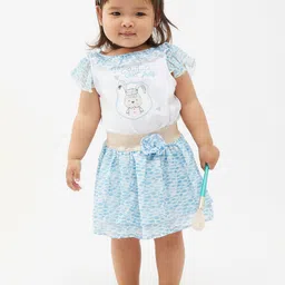 One Friday Infant Girls Printed Top with Skirt-image-78