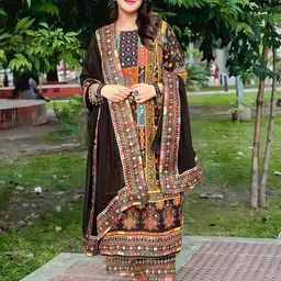 NKV Mirror Work Embroidered Pakistani Style Kurta Set-picture-40