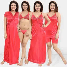 Be You 6 Pieces Satin Maxi Nightdress-picture-14