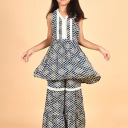 BAESD Girls Geometric Printed Kurta With Sharara-picture-12