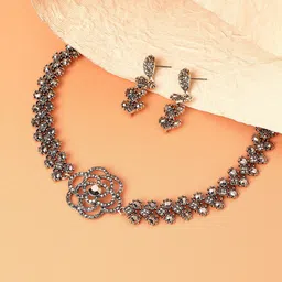 SOHI Gold-Plated Stone-Studded Jewellery Set image 1