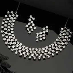 Jazz and Sizzle Silver-Plated AD Studded Jewellery Set-picture-14