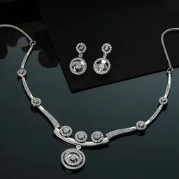 Jazz and Sizzle Silver-Plated AD-Studded Jewellery Set-picture-27