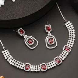 Jazz and Sizzle Silver-Plated AD-Studded Jewellery Set-picture-18
