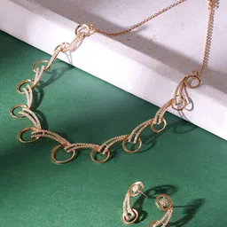 Zaveri Pearls Gold-Plated Stone Studded & Jewellery Set-picture-19