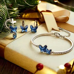 DressBerry Silver-Plated Stone Studded Jewellery Set-picture-22
