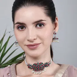 DEGHLAMStone-Studded & Beaded Necklace & Earrings-image-16