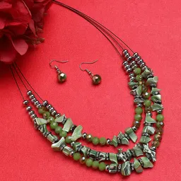 Sangria Silver-Toned Beaded Jewellery Set-picture-12