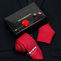MUTAQINOTI Men Silk Necktie Accessory Gift Set-picture-33
