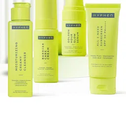 Hyphen Creamy Cleanser, Barrier Cream, Golden Hour Serum & All I Need Sunscreen Combo image 1