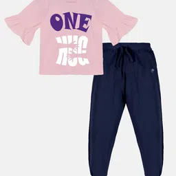 KiddoPanti Girls Printed T-Shirt With Track Pant-picture-28
