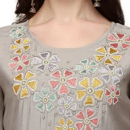 Berrylicious Women Floral Embroidered Beads and Stones Kurta with Trousers & With Dupatta-picture-28